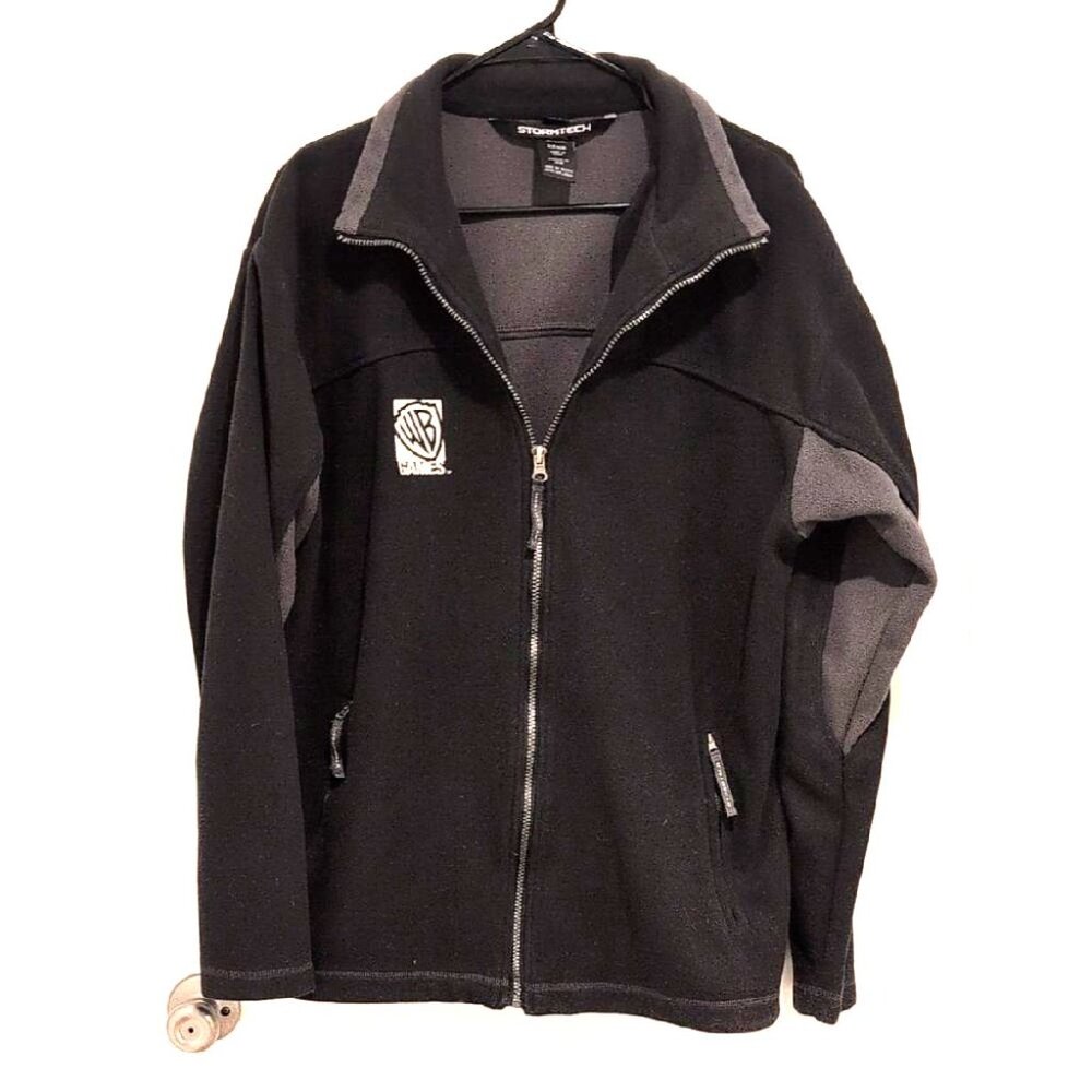 Stormtech Black and Gray Zip-Up Fleece Jacket With WB Games Logo